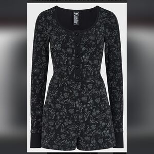 Killstar Black Butterfly Print Pajama Set